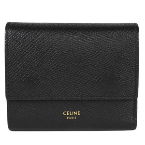 セリーヌ CELINE スモール トリフォールドウォレット 三つ折り財布 10B573BEL.38NO ブラック グレインドカーフスキン