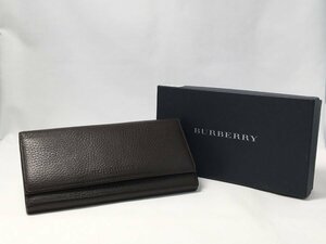 BURBERRY バーバリー 長財布 レザー ダークブラウン 財布 箱付