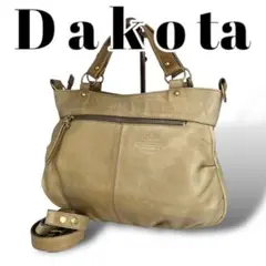 Dakota ショルダーバッグ　2WAY ベージュ　金金具　レザー