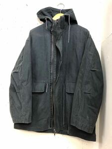 初期HELMUT LANG 本人期/イタリア製 超希少オーバーサイズ　 2連ジッパー M-51 モッズコート メンズ44 チャコールグレー