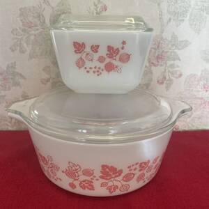 オールドパイレックス★キャセロール レフリジレーター グーズベリー2点セット PYREX