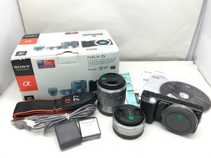 SONY α NEX-5 / E 3.5-5.6/18-55 OSS / E2.8/16 ミラーレス デジタル一眼レフカメラ ジャンク 中古【UW010064】●