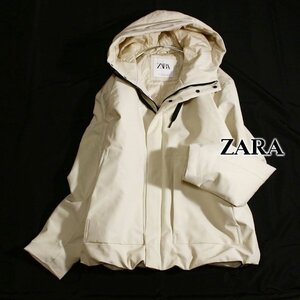 美品 ザラ ZARA 大きいサイズ XL メンズ 中綿 ジップアップ フーディ―ジャケット 秋 冬 コート 24E12