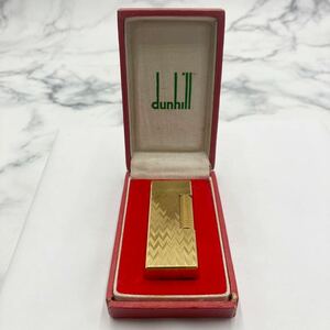 ◎【売り切り】dunhill ダンヒル ローラー式ガスライター 24163 ゴールドカラー ブランド喫煙具 箱付属 ブランド小物 