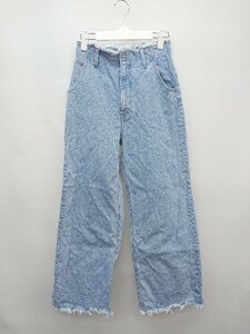 ◇ AZUL BY MOUSSY カットオフ ストレッチ ワイド デニム ジーンズ パンツ サイズＭ ライトブルー レディース P