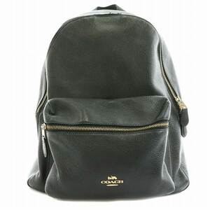 コーチ COACH CHARLIE チャーリー ペブルドレザー リュック バックパック ロゴ 黒 ブラック J1980-F29004 ■GY18 /MW レディース