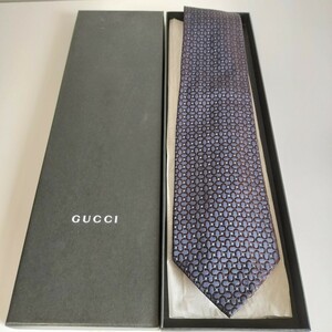 グッチ（GUCCI）ブラウン光沢Cネクタイ