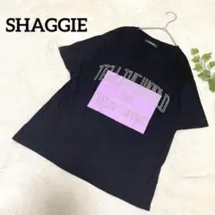 〖シャギー〗Tシャツ 半袖 ロゴ刺繍 クルーネック カジュアル コットン100