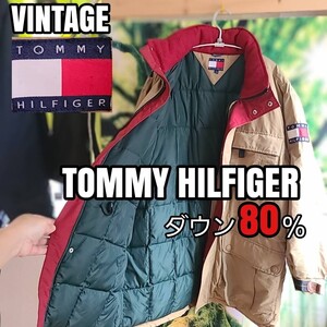 TOMMY HILFIGER ビンテージ ダウン80%　マウンテンジャケット　90s　90年代　フィールドジャケット　ダウンジャケット 防寒ジャケット