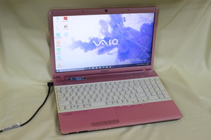 現状品ノートパソコン SONY VAIO VPCEH18FJ Windows10 COREi3 4GB 320GB 15.5inchワイド HD カメラ内蔵 テンキー付 OS有 代引き可