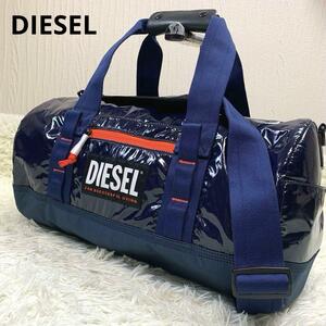 未使用級●DIESEL【デカロゴ:2way 大容量ボストン/ショルダーバッグ】トラベル ドラム スポーツ ゴルフ 肩掛け 斜めかけ メンズ ディーゼル