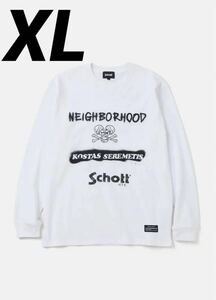 NEIGHBORHOOD NH X Schott X KOSTAS SEREMETIS TEE LS ネイバーフッド ロンTee ロングスリーブ Tシャツ 白