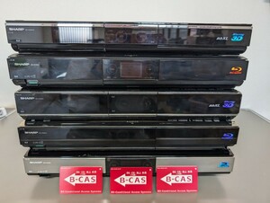 8924★ sharp 5点まとめ BDレコーダー BD-HDW75/ BD-HDS53/ BD-HDW65/ BD-HDW43/ BD-HDW55 B-CASカード 未確認 ジャンク品