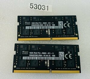 SK HYNIX PC4-2666V 32GB 16GB 2枚 DDR4 ノートパソコン用メモリ PC4-21300 16GB 2枚 260ピン DDR4 2666 中古品動作品