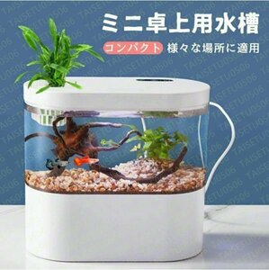 LEDライトフィルターポンプ付き水槽セットアクアリウム コードレス 水族館 オーナメント 自由研究 玄関 LEDランプ 水槽セット