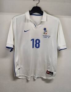 98W杯 イタリア Italy(A) #18 バッジョ Baggio 半袖 nike 1998 World Cup仕様 L