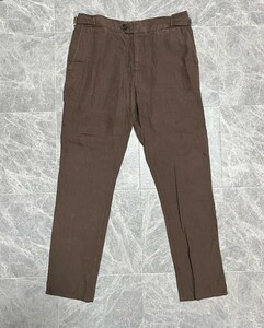 BRUNELLO CUCINELLI ブルネロクチネリ　100% リネン　麻　スラックス　パンツ　サイドアジャスター　サイズ50