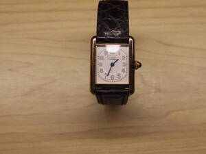 中古品 現状品 　Cartier カルティエ　マストタンク　ヴェルメイユ　SV925 2415 レザー　クォーツ　レディース　