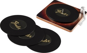 Fender フェンダー Sunburst Turntable Coaster Set ターンテーブル　コースターセット　レコード型コースター６枚セット