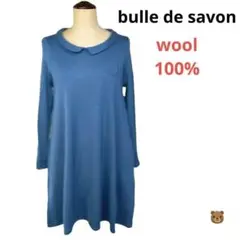 bulle de savon毛100％総柄ニットセーターチュニックワンピース