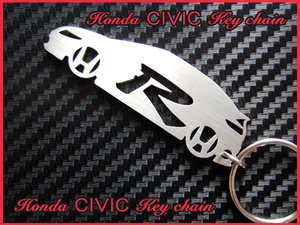 ホンダ シビック CIVIC FN2 タイプR TYPE-R ユーロ EURO シルエット ステンレス キーホルダー 新品