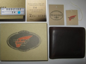 ★中古品 箱付き 廃盤品 REDWING レッドウィング 二つ折り財布 ウォレット 品番960-2102 チョコ 茶 ホーウィン社 クロムエクセルレザー★