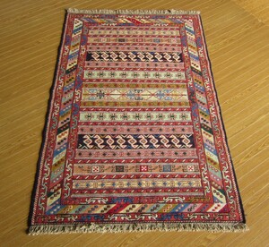 【152×100】イラン直輸入★アゼルバイジャン産キリム・KILIM■1995-423-18