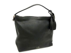 1円 kate spade ケイトスペード PXRU7084 オーチャード ストリート レザー タッセル ワンハンドル ハンドバッグ ブラック系 FG2219