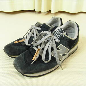 クリーニング済 NEW BALANCE ニューバランス 996 スニーカー 24.5cm ネイビー 紺色 MRL996AN 