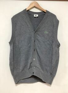 い1570 LACOSTE ラコステ コットンニットベスト 5 グレー 