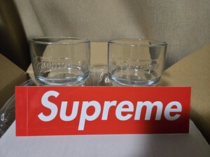 2個セット ステッカー付き Supreme La Rochere Water Glasses シュプリーム コップ グラス フランス製