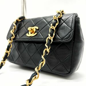 1円〜【最高級】CHANEL シャネル チェーンショルダーバッグ ミニミニマトラッセ ラムスキン ココマーク ターンロック シリアルシール有