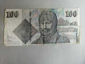 数少ないオーストラリア旧紙幣100ドル札1枚　同梱可