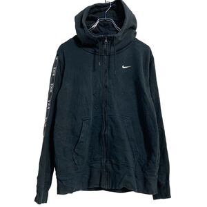 NIKE ロゴスウェット パーカー S ブラック ナイキ ジップアップ スポーツ 古着卸 アメリカ仕入 a611-5405