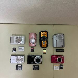 ジャンク デジタルカメラ デジカメ　まとめて7点Canon、CASIO、LUMIX、RICOH 、FUJIFILM、OLYMPUS 