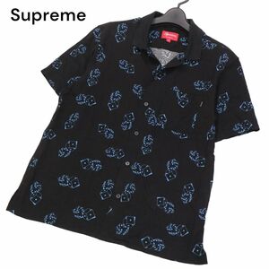 19SS★ Supreme シュプリーム 【Dice rayon S/S Shirt】春夏 ダイス総柄 半袖 レーヨン シャツ Sz.S　メンズ 黒　I4T02188_6#A