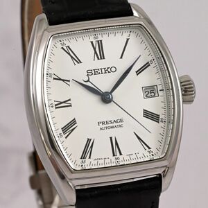 セイコー プレサージュ Seiko Presage トノー型 ホワイトローマン琺瑯文字盤 自動巻 Automatic メンズ - SARX051 6R15-03T0 $D44-89-4