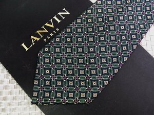 ♪35406C♪良品【花 デザイン 金具 柄】ランバン【LANVIN】ネクタイ