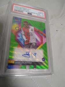 2023-24 TOPPS FINEST UEFA CLUB COMPETITIONS AUTOGRAPHS AYA YANKUBA MINTEH GREEN AUTO 16/99 99枚限定 PSA10