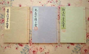 15296/田中仙翁 大日本茶道学会 茶道の本 3冊セット 行之行台子伝書 之行台子伝書 丸盆草行真伝書 和綴じ本 茶の湯 茶道具