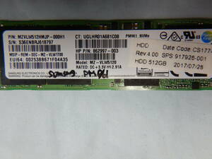 中古　サムスン Samsung M.2 Nvme SSD PM961 512GB S/N MZVLW512HMJP