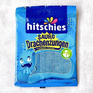 hitschies【日本未販売】SAURE Drachenzungen 125g ヒッチーズ　青いグミ　板グミ