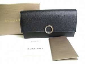 【未使用保管品】 ブルガリ BVLGARI ロゴクリップ グレインレザー 2つ折り 長財布 ラージウォレット メンズ レディース