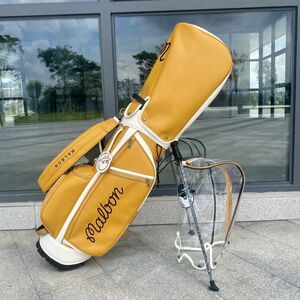 キャディバッグ イエロー Malbon Golf スタンドバッグ ゴルフバッグ 5分割 新品送料無料