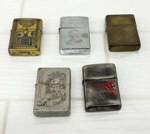 C504-T9-2032 ▲ ZIPPO ジッポ 喫煙具 喫煙グッズ まとめ売り 5点 オイルライター シルバー ゴールド 柄あり 1994年製 その他 火花あり ⑥