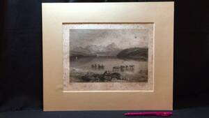 【真作 J.M.W.Turner(ターナー)/銅版画37】『Ullswater』●イギリスロマン主義●縦33.5×横40.5㎝●検)リトグラフ/水彩画/風景画