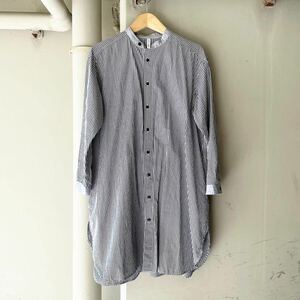 NATURAL LAUNDRY ワンピース 長袖 コットン シャツ シャツワンピース 白黒 ギンガムチェック 美品