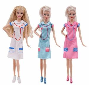ナース服（看護師）3着セットリカちゃん・バービーちゃん・お人形さん用　Barbie ドレス