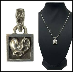 ★正規品★ CHROME HEARTS クロムハーツ CH シルバー 925 FRAMED HEART CHARM フレームド ハート チャーム ペンダントトップ ネックレス