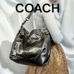 【美品】コーチ COACH トート ハンドバッグ 2WAY シルバーF17165